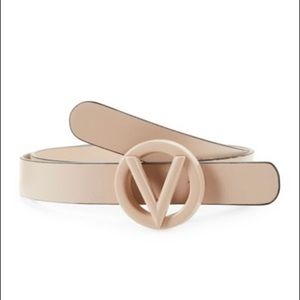Valentino by Mario Valentino Logo Leather Belt